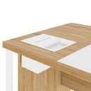 Ver imagem 7 de Mesa Executiva para Escritório Diretor com Caixa de Tomadas Porta Objetos 200cm Corporate Macadâmia e Branco Marrom