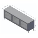 Ver imagem 3 de Rack para TV até 55 Polegadas 136cm 3 Portas de Vidro e 2 Prateleiras BR149