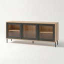 Ver imagem 2 de Rack para TV até 55 Polegadas 136cm 3 Portas de Vidro e 2 Prateleiras Br149