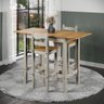 Mesa Alta Extensível e 2 Banquetas de Madeira Maciça Cinza Lavado - 2