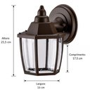 Ver imagem 4 de Arandela Luminária Externa Parede 21cm Marrom Dital Heritage Lustre Jardins Fachadas Varandas