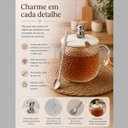 Ver imagem 6 de Meleira e Açucareiro de Vidro Transparente 300ml com Tampa e Colher Ursinho - Organizador Cozinha