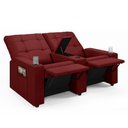 Ver imagem 3 de Poltrona do Papai Reclinável Sala de Cinema 2 Lugares Manual Baú Usb Veludo Vermelho
