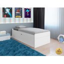 Ver imagem 3 de Cama Solteiro com Bau Interno Embutido Pratica Reforçada Camila Mdf/mpd Framar Branca