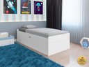 Ver imagem 3 de Cama Solteiro com Bau Interno Embutido Pratica Reforçada Camila Mdf/mpd Framar Branca