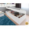 Cama Solteiro com Bau Interno Embutido Pratica Reforçada Camila Mdf/mpd Framar Branca - 1