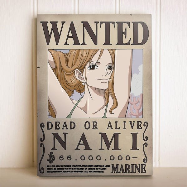 Placa Decorativa Anime One Piece Wanted Nami