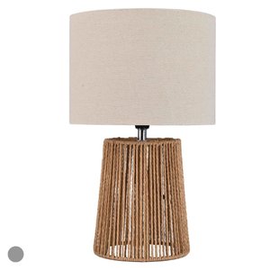 Abajur Fibra Natural Linho 35,5x22cm Flor Arte