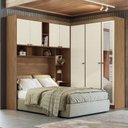 Ver imagem 1 de Guarda-roupa Casal Modulado Toledo 7 Portas 4 Gavetas Jatoba/areia com Espelho - Pnr Móveis