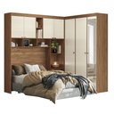 Ver imagem 2 de Guarda-roupa Casal Modulado Toledo 7 Portas 4 Gavetas Jatoba/areia com Espelho - Pnr Móveis