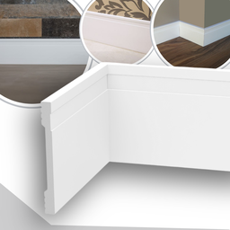 Kit 10 Barras Rodapé de Poliestireno 10 Cm Altura Branco Frisado (10mm X 2 Metros) - 1