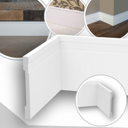 Kit 10 Barras Rodapé de Poliestireno 10 Cm Altura Branco Frisado (10mm X 2 Metros) - 5