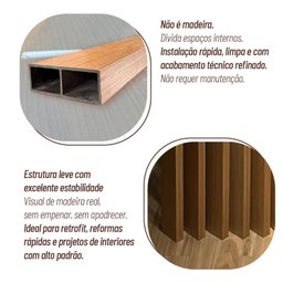Divisória Leve Decorativa Wpc 10cm X 3,5cm X 270cm 1unidade  Formaco Decor - 6