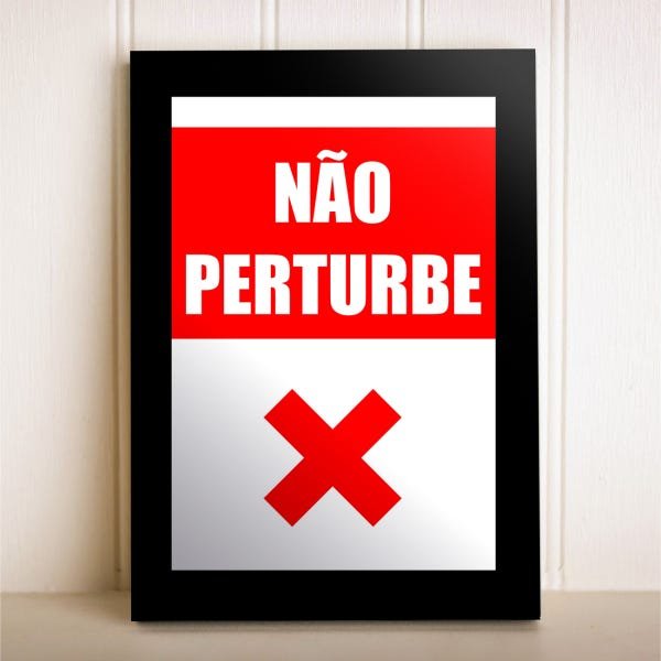 Placa Decorativa Frase Aviso Não Perturbe