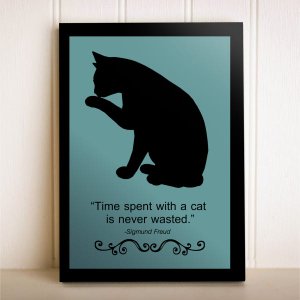 Placa Decorativa Frase Freud Gatos
