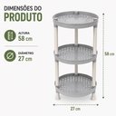 Ver imagem 3 de Fruteira Redonda 3 Andares Plastica Multiuso Organizador Cozinha Porta Legumes Cesto Frutas Cinza