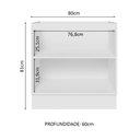 Ver imagem 4 de Balcão Madesa Lux 80 cm 2 Portas (Sem Tampo) Branco/Branco Veludo