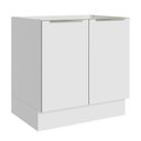 Ver imagem 1 de Balcão Madesa Lux 80 cm 2 Portas (Sem Tampo) Branco/Branco Veludo