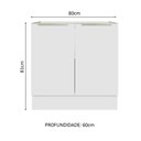 Ver imagem 3 de Balcão Madesa Lux 80 cm 2 Portas (Sem Tampo) Branco/Branco Veludo