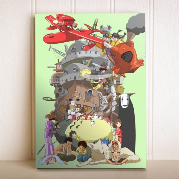 Placa Decorativa Anime Studio Ghibli Mononoke Chihiro Totoro - 1