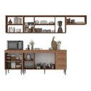 Ver imagem 2 de Cozinha Completa Modulada Audi 280cm Luxo com Armário Aéreo e Balcão - Madeirada Inteira