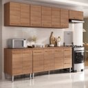 Ver imagem 1 de Cozinha Completa Modulada Audi 280cm Luxo com Armário Aéreo e Balcão - Madeirada Inteira