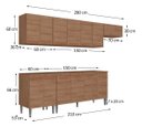 Ver imagem 3 de Cozinha Completa Modulada Audi 280cm Luxo com Armário Aéreo e Balcão - Madeirada Inteira