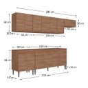 Ver imagem 3 de Cozinha Completa Modulada Audi 280cm Luxo com Armário Aéreo e Balcão - Madeirada Inteira