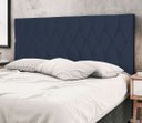 Ver imagem 3 de Cabeceira Estofada Box Casal Encosto para Cama Ram 1500 144x126 Azul Marinho