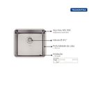 Ver imagem 3 de Cuba de embutir Tramontina Design Collection Quadrum Undermount Aço Inox Scotch Brite 40 U 40x40 cm 