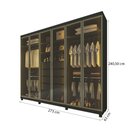 Ver imagem 4 de Guarda-Roupa Casal Valenza 6 Portas 100% MDF com LED e Vidro Grafite - Pnr Móveis