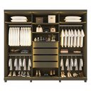 Ver imagem 7 de Guarda-Roupa Casal Valenza 6 Portas 100% MDF com LED e Vidro Grafite - Pnr Móveis