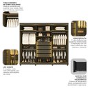 Ver imagem 5 de Guarda-Roupa Casal Valenza 6 Portas 100% MDF com LED e Vidro Grafite - Pnr Móveis