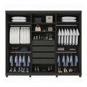 Ver imagem 2 de Guarda-Roupa Casal Valenza 6 Portas 100% MDF com LED e Vidro Grafite - Pnr Móveis