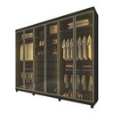Ver imagem 3 de Guarda-Roupa Casal Valenza 6 Portas 100% MDF com LED e Vidro Grafite - Pnr Móveis