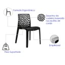 Ver imagem 2 de Jogo Mesa Redonda para Sorveteria Comércio Preta com 4 Cadeiras Gruvyer Preta