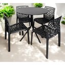 Ver imagem 1 de Jogo Mesa Redonda para Sorveteria Comércio Preta com 4 Cadeiras Gruvyer Preta