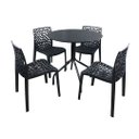 Ver imagem 3 de Jogo Mesa Redonda para Sorveteria Comércio Preta com 4 Cadeiras Gruvyer Preta