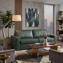 Ver imagem 2 de Sofá 3 Lugares Couro Verde British Legitimo 205cm Natural Premium Adel Dekorien
