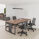 Ver imagem 2 de Mesa de Reunião com Caixa de Tomada 240 Mexico - Noce e Preto