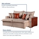 Ver mais imagens de Sofa Cama Retratil Verona 240cm Kc Rei de Casa Linho Bege/Marrom
