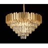 Lustre Redondo Dourado com Cristais 15E14 70cm PARIS LUZ - 1