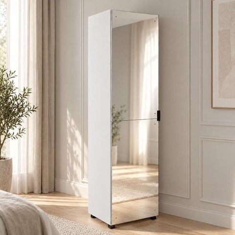 Sapateira Versa Home 60cm x 46,5cm x 213,5cm 1 Porta com Espelho