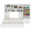 Ver imagem 2 de Quarto Modulado Eloá com Guarda Roupa 2 Portas, Modulo Aéreo e Cama com Auxiliar Branco