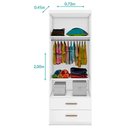 Ver imagem 5 de Quarto Modulado Eloá com Guarda Roupa 2 Portas, Modulo Aéreo e Cama com Auxiliar Branco