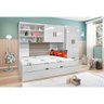 Quarto Modulado Eloá com Guarda Roupa 2 Portas, Modulo Aéreo e Cama com Auxiliar Branco - 4