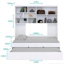 Ver imagem 6 de Quarto Modulado Eloá com Guarda Roupa 2 Portas, Modulo Aéreo e Cama com Auxiliar Branco
