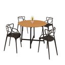 Ver imagem 1 de Sala de Jantar Mesa 90cm 4 Cadeiras Allegra Estilo Moderno