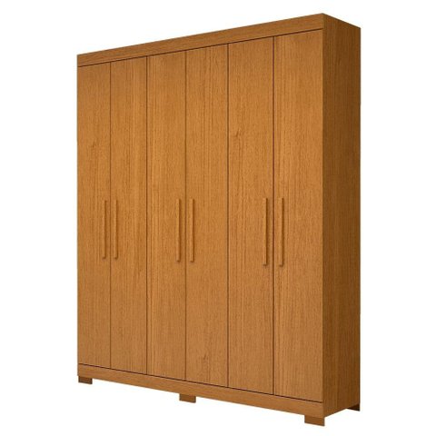 Guarda Roupa de Casal 100 % Mdf 6 Portas 2 Gavetas Lana Acp Móveis Cinamomo