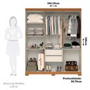 Ver imagem 3 de Guarda Roupa de Casal 100 % Mdf 6 Portas 2 Gavetas Lana Acp Móveis Cinamomo